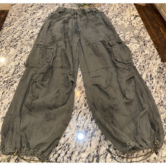 Dressed By LaLa Pants - Dressed In LALA Canvas Parachute Pants Streetwear Sz M Oversized Hip Hop